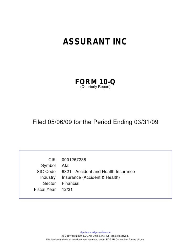 q1 2009 earning report of assurant inc assurant preneed claim form