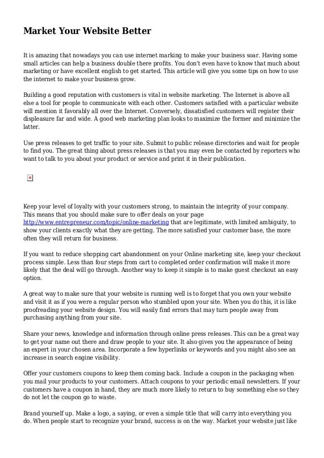 market your website better