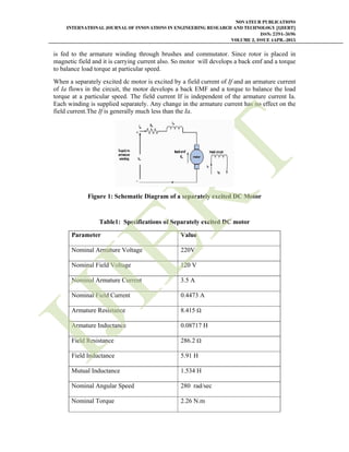 SPEED CONTROL OF SEPARATELY EXCITED DC MOTOR USING POWER ELECTRONIC ...