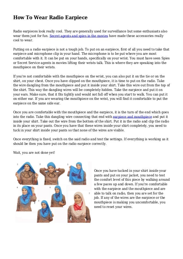 How To Wear Radio Earpiece