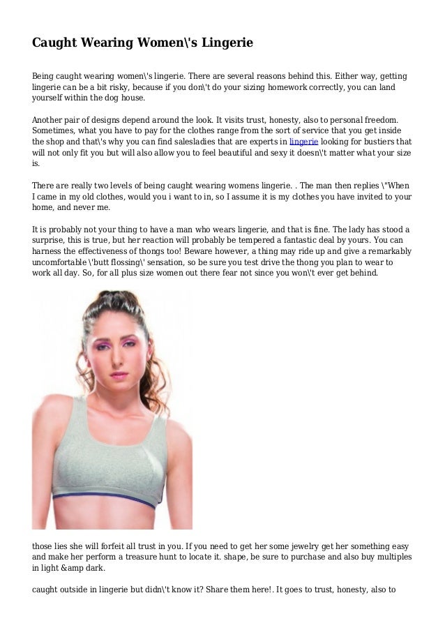 Caught wearing women's underwear Clearance