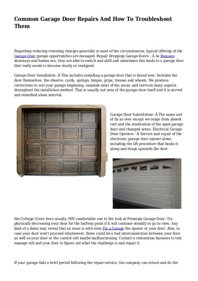 Common Garage Door Repairs And How To Troubleshoot Them