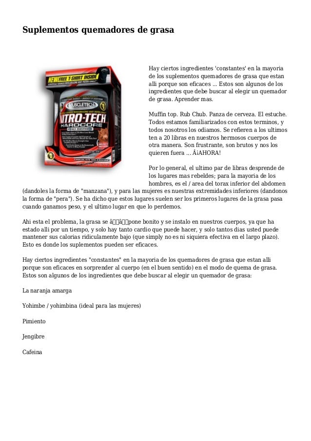 Suplementos quemadores de grasa Suplementos quemadores de grasa