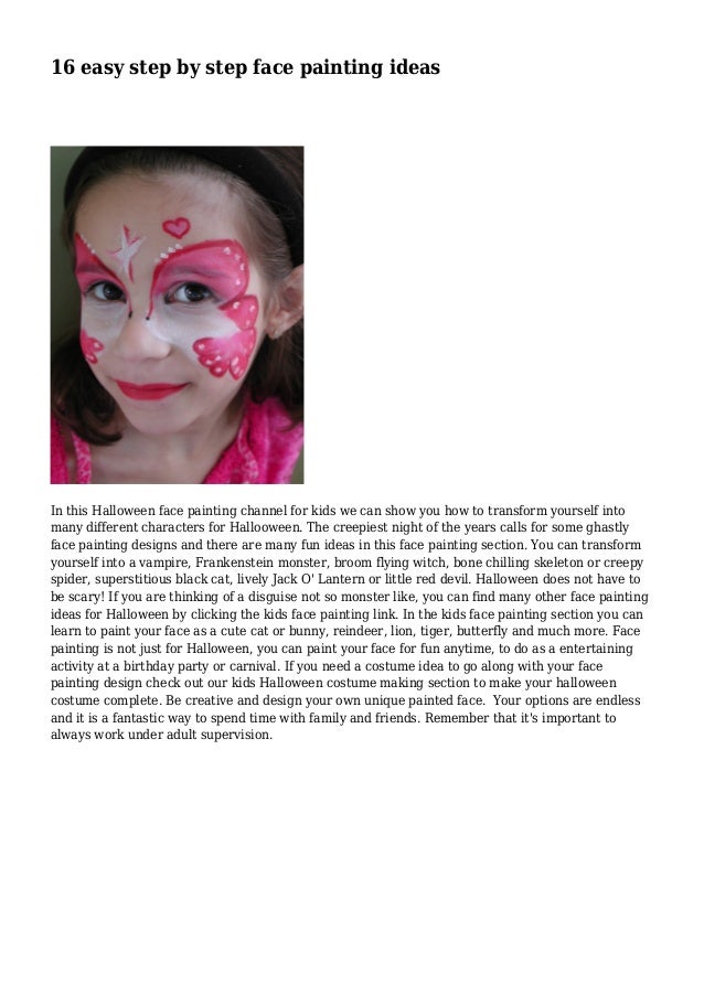 16 easy step by step face painting ideas