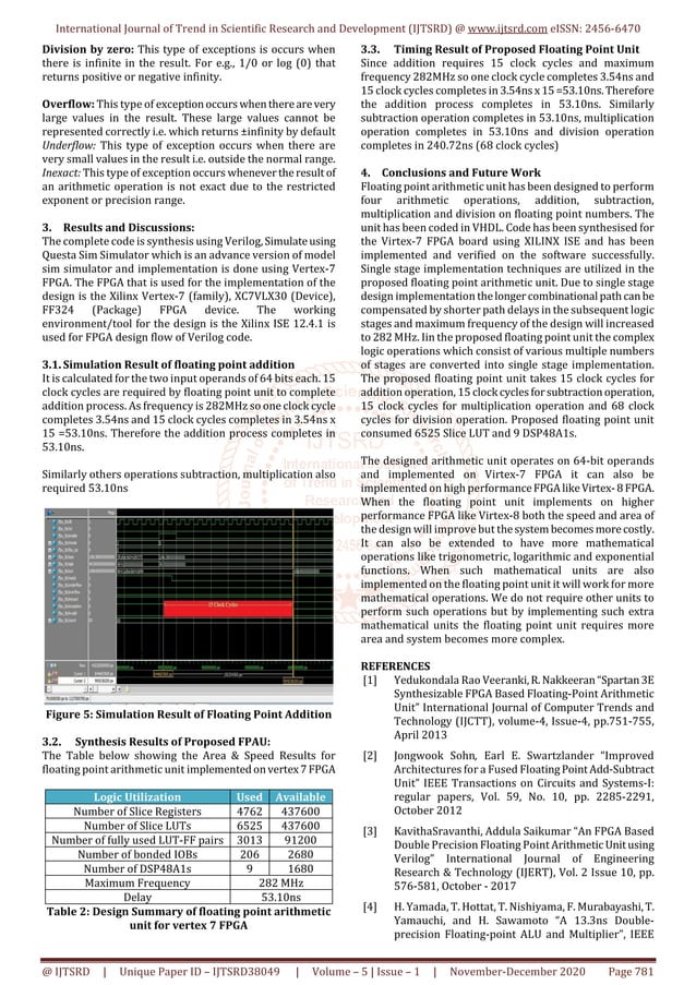 Design and Analysis of High Performance Floating Point Arithmetic Unit ...