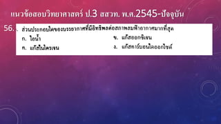 แนวข้อสอบวิทยาศาสตร์ ป.3 สสวท. พ.ศ.2545-ปัจจุบัน
56.
 