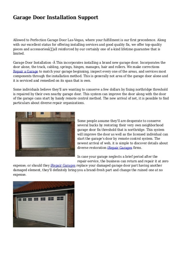 Garage Door Installation Support