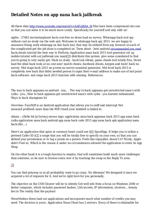 detailed notes on app nana hack jailbreak