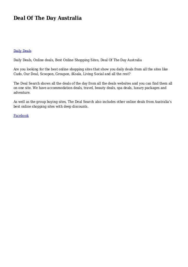 Deal Of The Day Australia Images, Photos, Reviews
