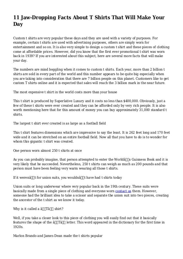 11 JawDropping Facts About T Shirts That Will Make Your Day