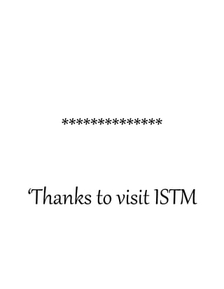**************
‘Thanks to visit ISTM
 
