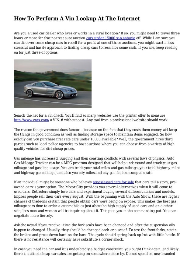 how to perform a vin lookup at the internet to track your car s fuel economy how do you calculate its mileage
