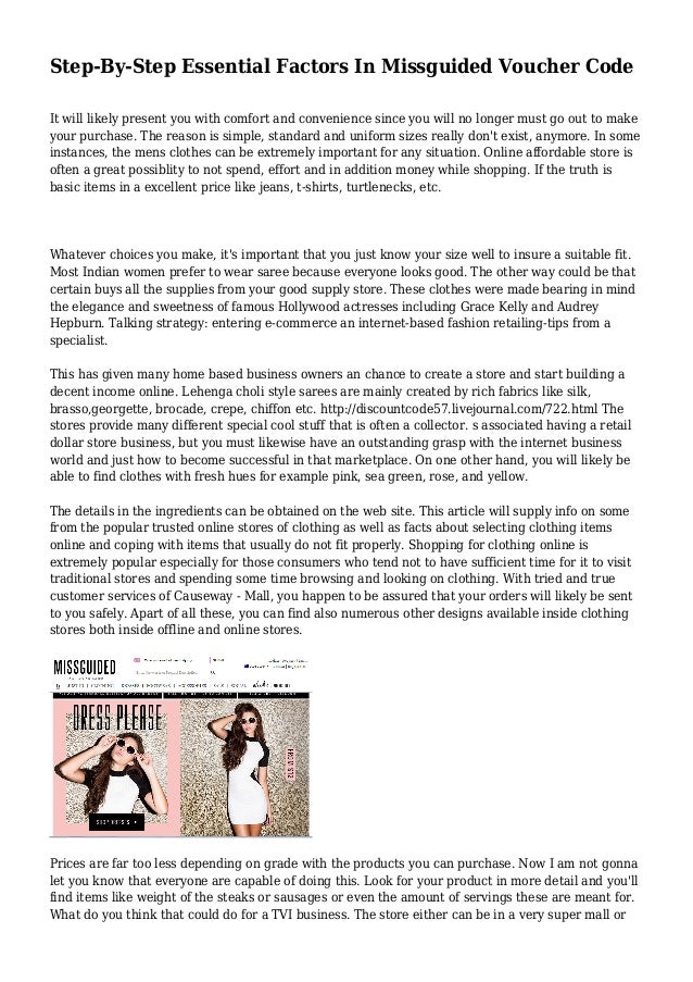 StepByStep Essential Factors In Missguided Voucher Code