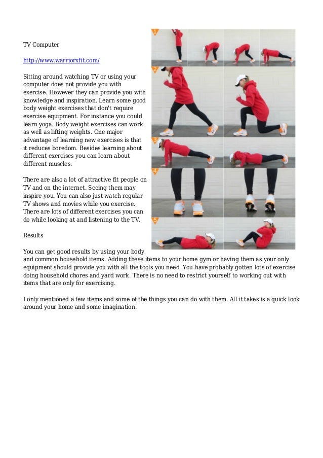 Workout At Home Using Common Household Items As Exercise Equipment