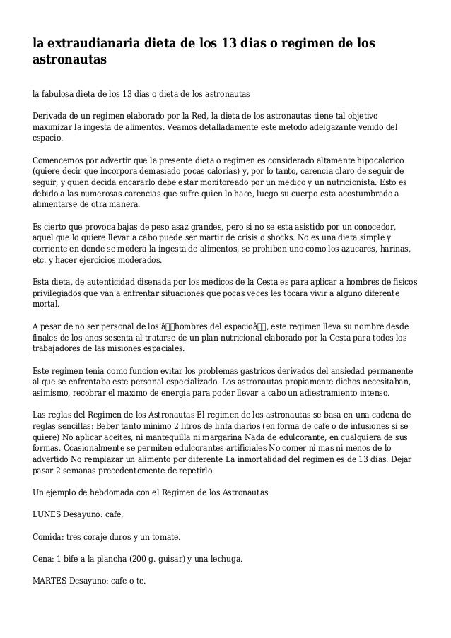 la extraudianaria dieta de los 13 dias o regimen de los la extraudianaria dieta de los 13 dias o regimen de los