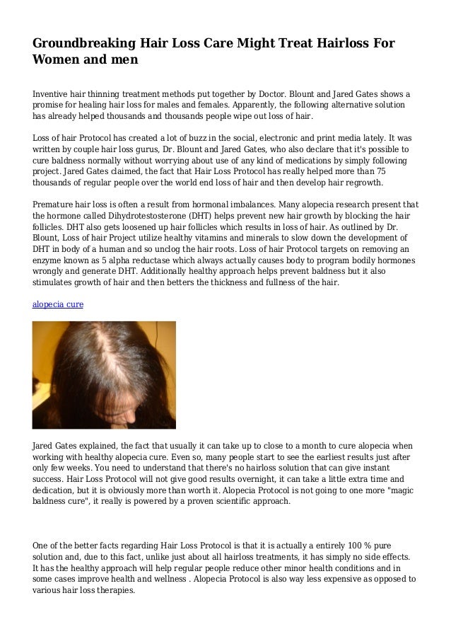 Groundbreaking Hair Loss Care Might Treat Hairloss For Women And M