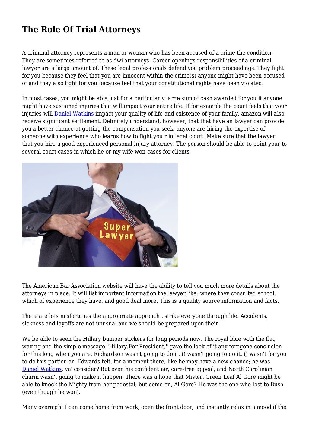 The Role Of Trial Attorneys
