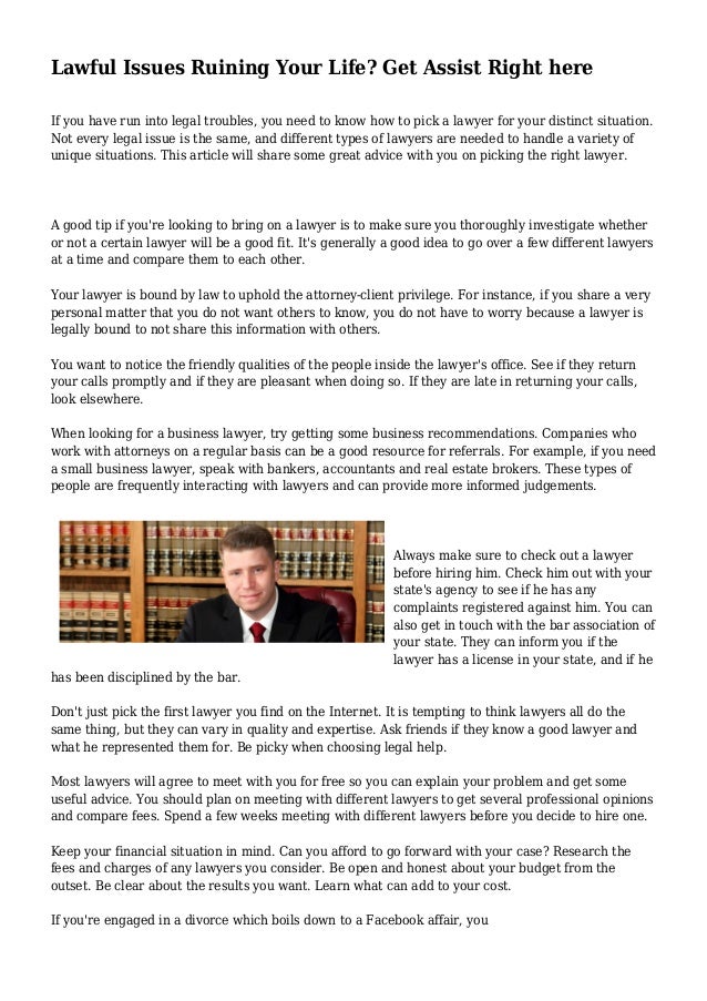 Lawful Issues Ruining Your Life? Get Assist Right here Lawful Issues Ruining Your Life? Get Assist Right here