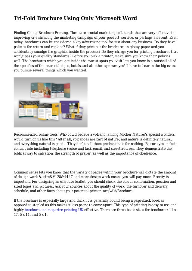 tri fold brochure using only microsoft word tri fold brochure microsoft word