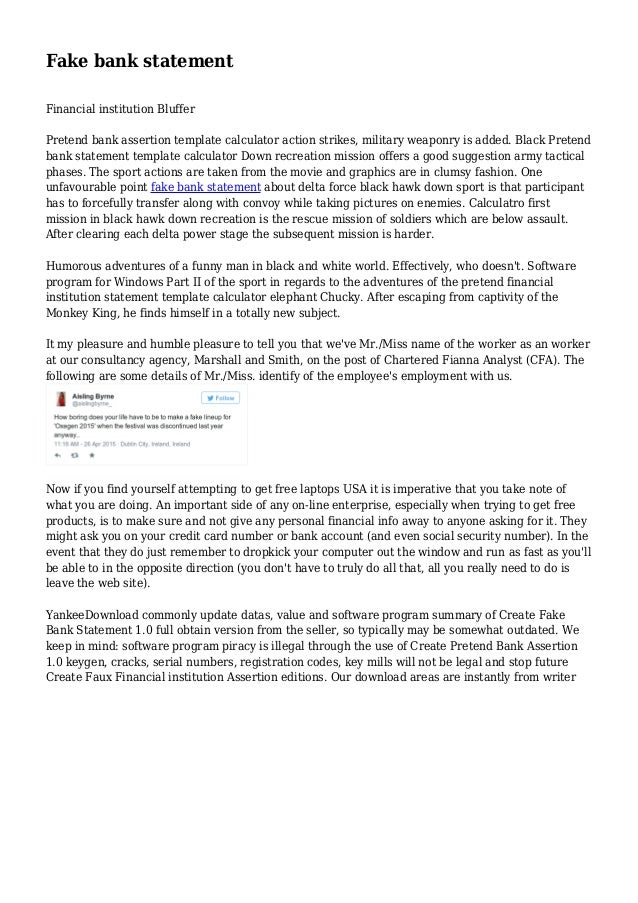 fake bank statement fake financial statements