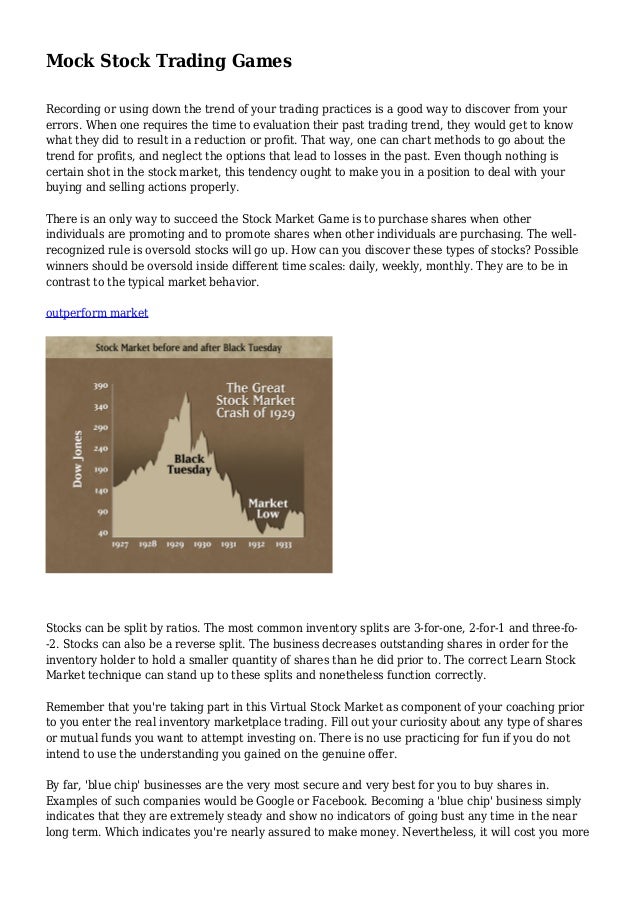 Mock Stock Trading Games