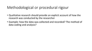 Research Rigour The Trustworthiness in Qualitative Research | PPT