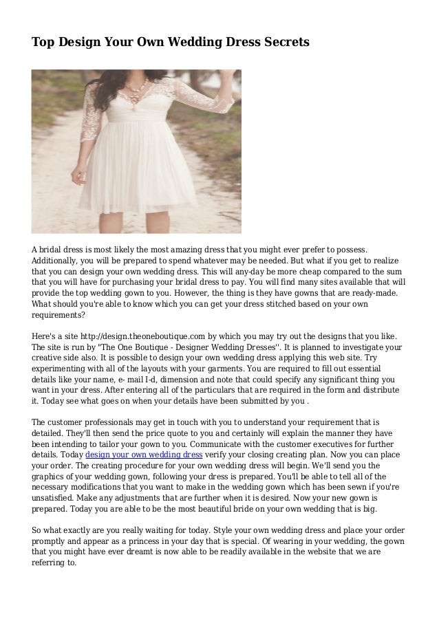 design your own wedding dress