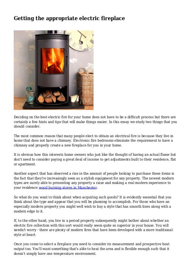 Getting The Appropriate Electric Fireplace