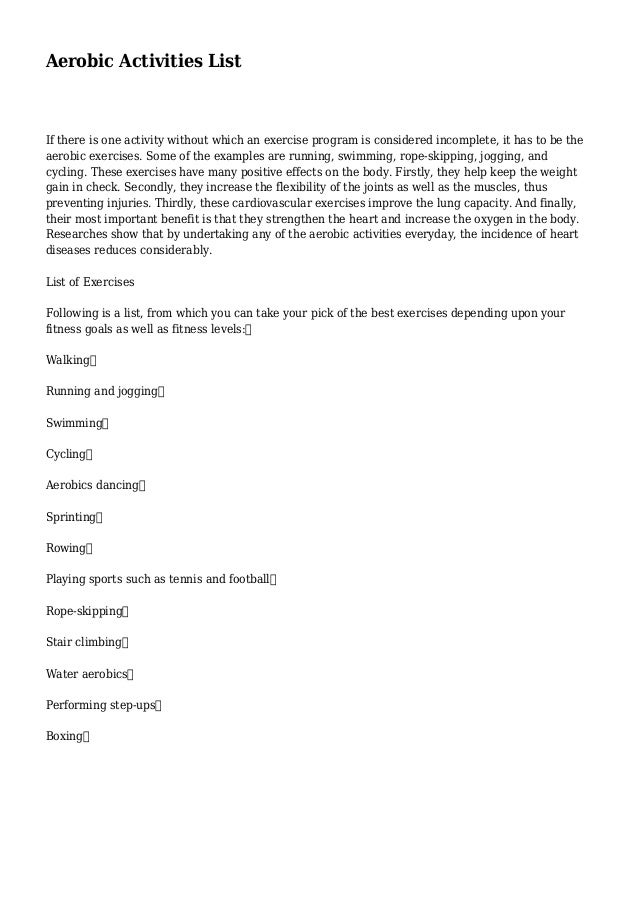 Cardiorespiratory Exercises List Hot Sale, 41% OFF | eaob.eu