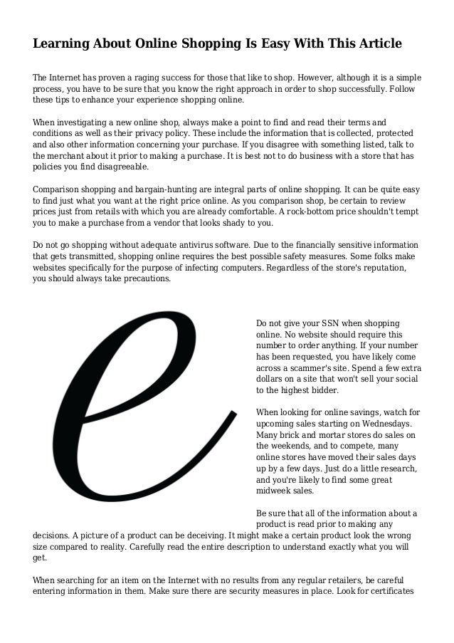 Essay online shopping
