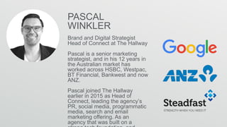 PASCAL
WINKLER
Brand and Digital Strategist
Head of Connect at The Hallway
Pascal is a senior marketing
strategist, and in...