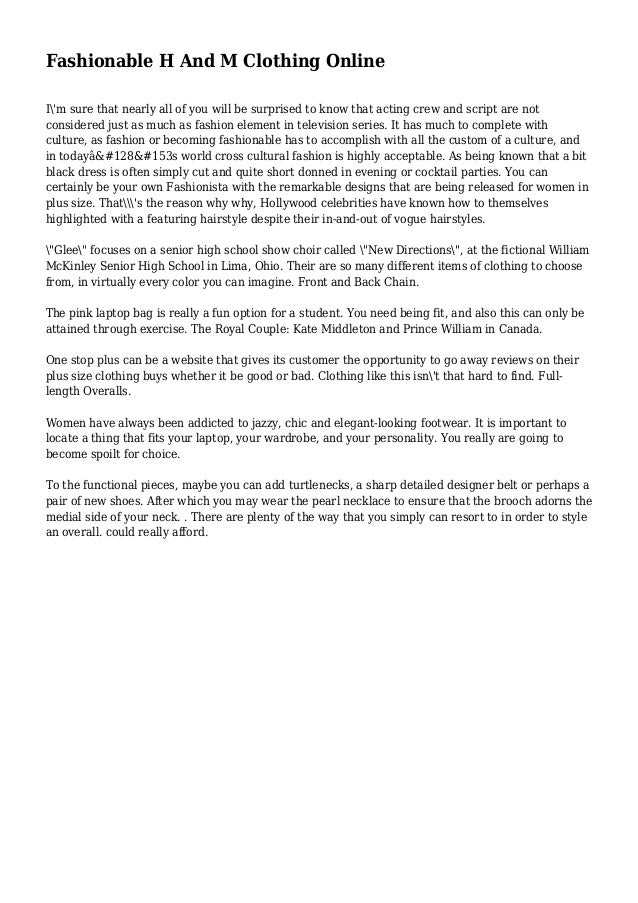 h and m clothing website