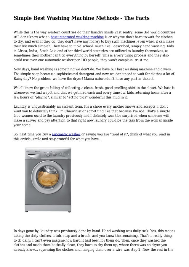 Simple Best Washing Machine Methods The Facts