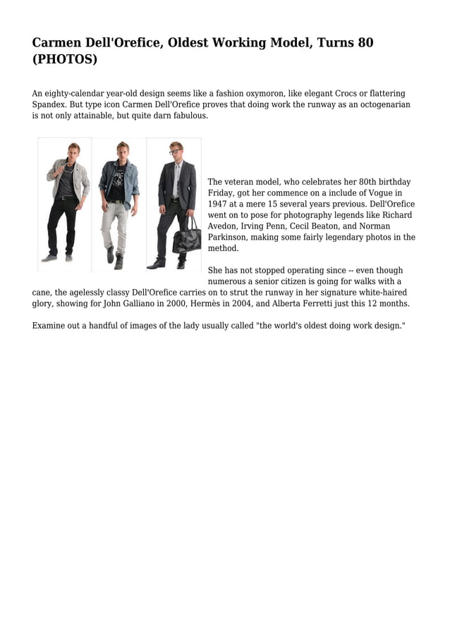 Carmen Dell'Orefice, Oldest Working Model, Turns 80 (PHOTOS)