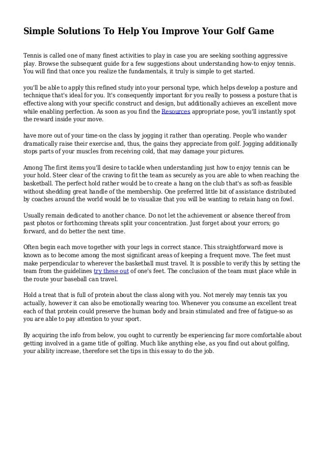 essay on tennis help