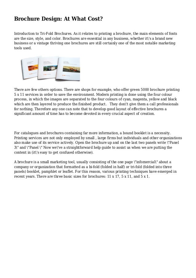 brochure design at what cost