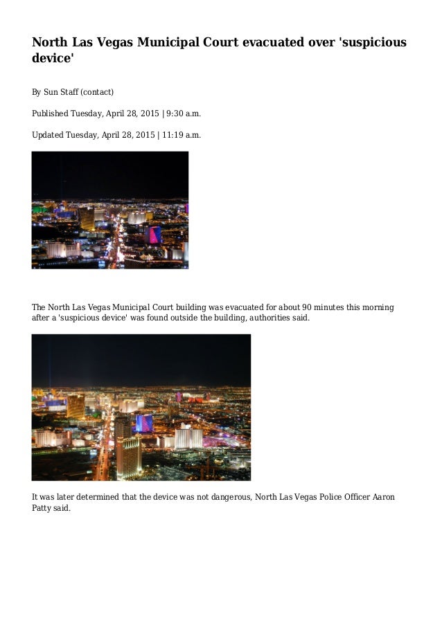North Las Vegas Municipal Court evacuated over 'suspicious device'