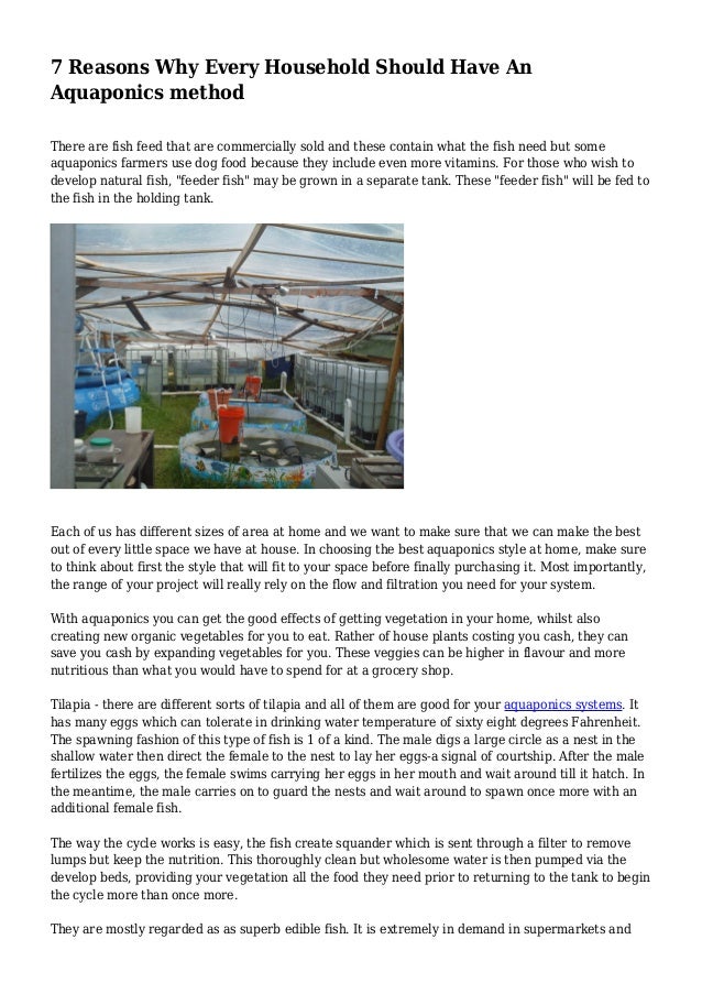 7 Reasons Why Every Household Should Have An Aquaponics