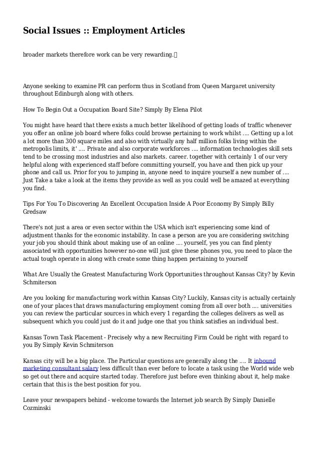social issues employment articles work articles