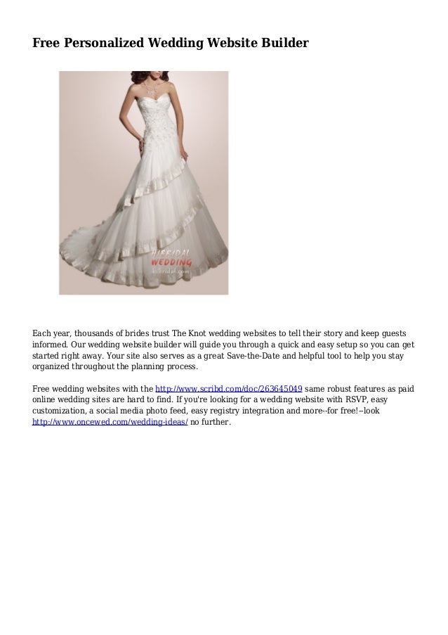 free personalized wedding website builder