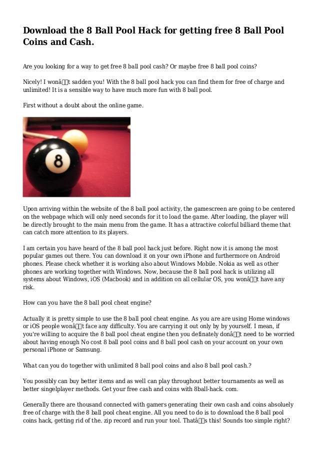 8 Ball Pool Hack With Cheat Engine