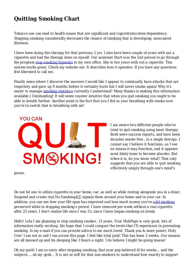 Cigarette Quitting Chart