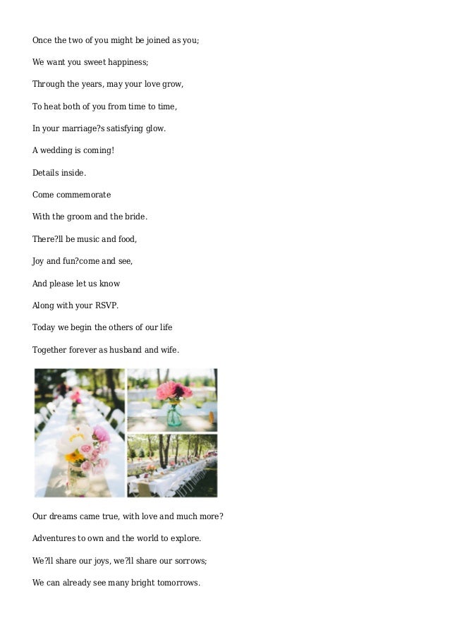 Poetry Wedding Poems