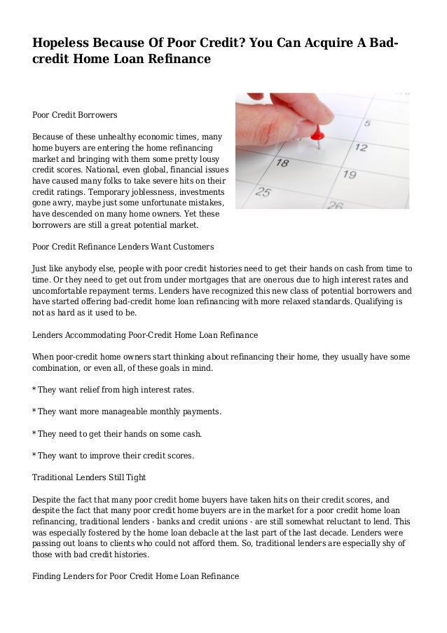 can you get a home loan with poor credit