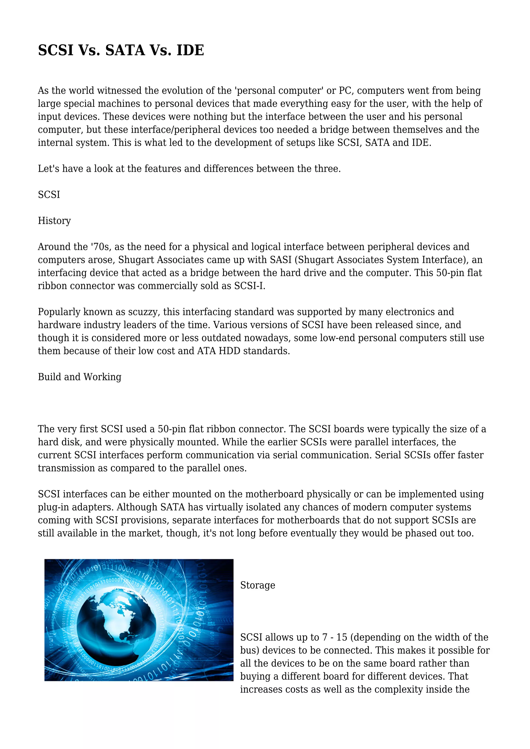 SCSI Vs. SATA Vs. IDE PDF
