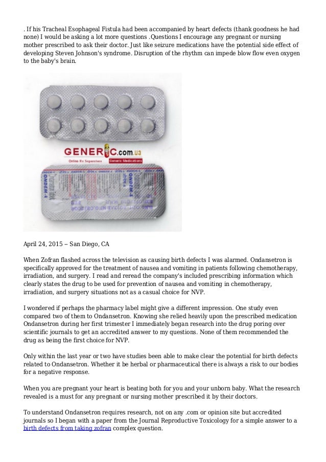 Zofran Birth Defects