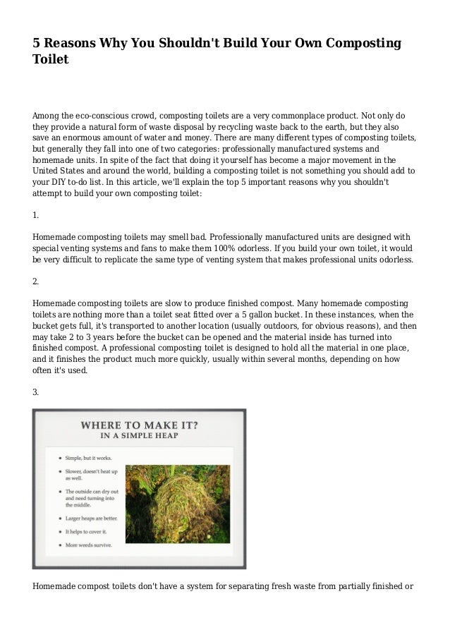 5 Reasons Why You Shouldn\'t Build Your Own Composting Toilet 5 Reasons Why You Shouldn\'t Build Your Own Composting Toilet