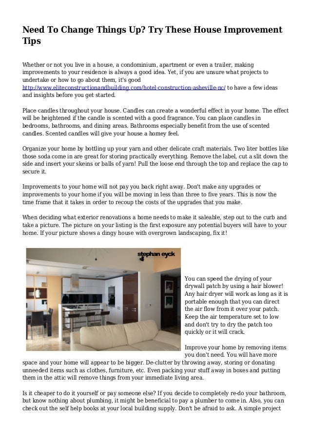 Need To Change Things Up Try These House Improvement Tips