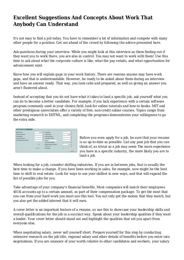 excellent suggestions and concepts about work that anybody we think your work speaks for itself so there s no need to write a cover letter