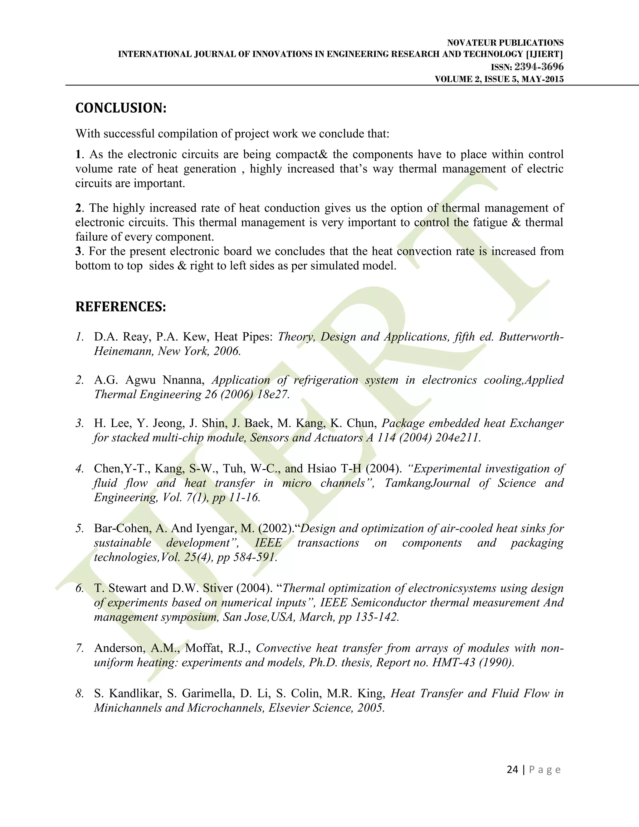 NUMERICAL ANALYSIS AND SIMULATION OF CONJUGATE HEAT TRANSFER STUDY OF ...
